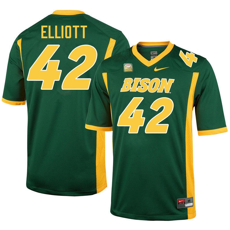 North Dakota State Bison #42 Alex Elliott College Football Jerseys Stitched-Green